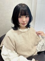 ジエクト カナウ(The Ect canow) ネイビーブルー/ブルーブラック/くびれボブ/姫カット