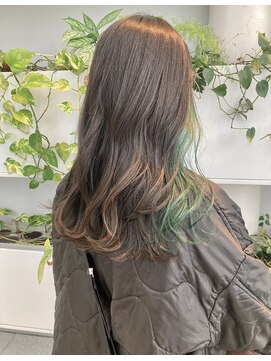 オーセンヘア(AUTHEN.HAIR) (mutsumi.)インナーカラー*ペールグリーン【仙台美容室】
