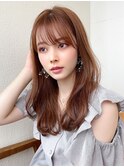 20代30代顔まわりカット/イメチェン/くびれヘア/ピンクベージュ