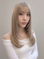 セプト 天神大名(SEPT.)&nbsp;ケアブリーチ ホワイトベージュ ダブルカラー ロングレイヤー