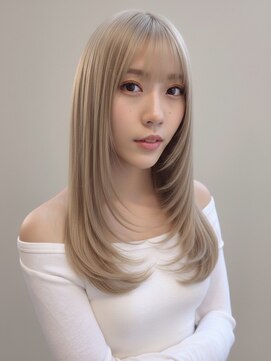 セプト 天神大名(SEPT.) ケアブリーチ ホワイトベージュ ダブルカラー ロングレイヤー