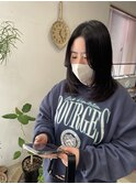 暗髪でも軽やか☆毛先のワンカールで魅せる韓国風スタイル