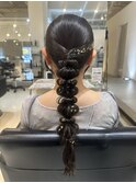 タイトな編みおろしhair