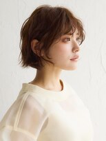 アース 一宮店(HAIR & MAKE EARTH) earthショートレイヤーボブミルクティー丸みショートボブ