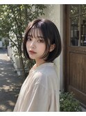 ショートボブ×ショコラベージュ×透明感