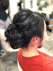 ふんわりパーティーヘアセット