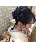 着物スタイル♪清楚な可愛さの成人式ヘアセット☆
