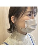 インナーカラー×切りっぱなしボブ
