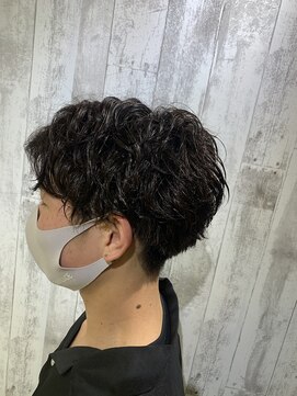 エヌプラス(N+) メンズヘアフェザーパーマサーフカール刈り上げセンターパート