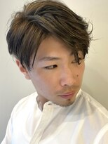 アロン(Allons Ginza) スーツ短髪ツーブロック束感モテる黒髪シークレットパーマ流行