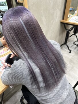 if ラベンダー×ペールブルー×インナーカラー