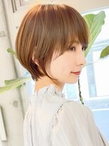 30代40代50代/丸みショート/クビレ/前髪あり/ブラウン/表参道