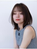 大人かわいい前髪セシルカットココアブラウンフリンジウェーブ