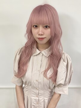 ヘアー アレス(hair ales) デザインカラー　桜ピンク　ペールピンク　ピンクカラー