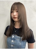 ロング/レイヤーカット/顔まわり/グレージュ/透明感カラー/渋谷