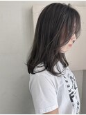 ミディアムレイヤー ブリーチなしグレージュ 透明感 横浜