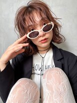 テトヘアー(teto hair) ウルフカット　レイヤーカット　オレンジベージュ　ウェーブヘア