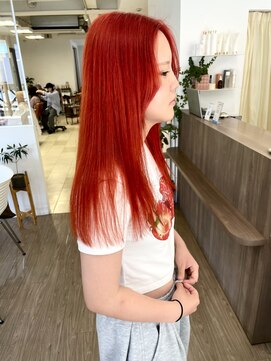 サムライ(SAMURAI) ハイトーンオレンジカラー艶髪ストレート【SAMURAI松岡】