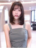 顔周りワンホンレイヤー×淡いピンクブラウンハッシュカット