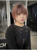 ピンクカラー×レディースショート