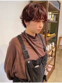 ショート/ボブ/パーマ/ブラウンレッド