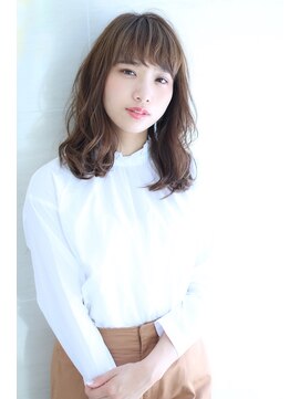 オーロ 宝塚店(ORO) アッシュブラウンの大人かわいいブランジュ小顔くびれセミディ