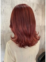 エンリッチヘア(enrich hair)&nbsp;韓国人風外ハネロブ×レッド　ハイ透明感カラー