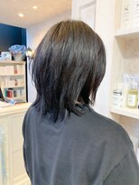 キャアリー(Caary)&nbsp;福山市美容室Caary人気 ツヤ暗髪カラー レイヤーミディ