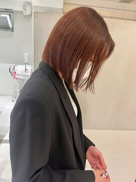 ガリカ 横浜(Gallica) 【minami】ぷつっとボブ/艶感オレンジブラウン/前下がりボブ