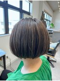 【RASHISA】ミニボブ／ハイライト/グレージュ