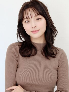 ティオ(tio) #小顔薄めバンググレーベージュレイヤーロング前髪パーマ