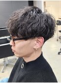 ツイストパーマメンズマッシュヘアツイストスパイラルパーマ