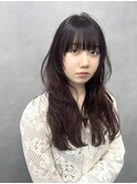 レイヤーカット/前髪/チェリーレッド/おしゃれ女子ウルフヘア