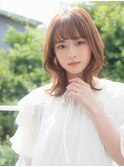 大人可愛い髪質改善カラーラベンダーベージュ毛先パーマ透明感