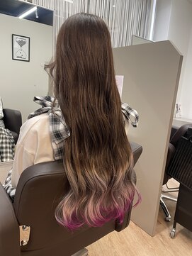 ジエクト ヴィシア(The Ect VIXIA) 裾カラー/グラデーションカラー/ホワイト/ピンクエンドカラー