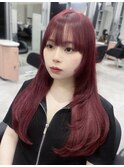 【似合わせカットカラー】チェリーレッド・ワインレッド