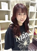 ブリーチなしダブルカラー カシスレッド