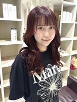 ワークスヘアー(WORKS HAIR) ブリーチなしダブルカラー カシスレッド