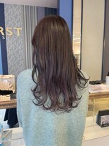 コワファースト 大分(COIFF1RST) パープルグレージュカラーのセミロングヘア