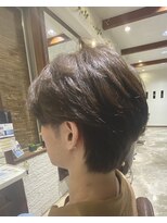 エイルヘアー トウカダイ(AYL hair toukadai)&nbsp;ショートネープ/ダウンパーマ/センターパート/韓国風ヘア