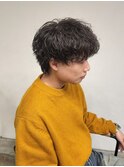 マッシュウルフ波巻きシャドウパーマ