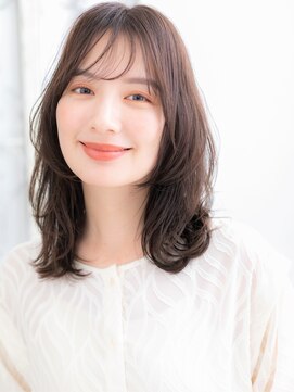 武蔵小杉/髪質改善/グレーブラウン×ラフウェーブミディg