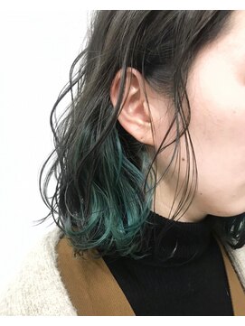 ソレイユ(Soleil) インナーカラー/グリーン/ボブ/ブリーチ/表参道【松本匡介】