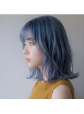 【脱・白髪染め】赤みを完全抹消！白髪を活かした透明感ブルー