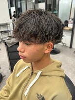 エルマーク メンズパーマ 心斎橋(L-MARK)&nbsp;シャドウパーマ/波巻きパーマ/メンズ/センターパート/眉毛