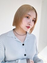 シオン(shion) くすみベージュボブルフワンレン秋色オリーブカラー_F30427