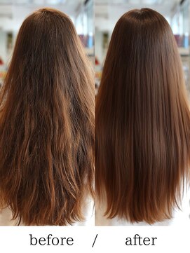 バームヘア(balm hair) 髪質改善縮毛矯正×透明感カラー◎柔らか質感の美革ストレート