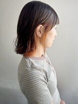 エル セルカ 高田馬場(el CERCA) ナチュラル外ハネボブ×ペールオレンジインナーカラー