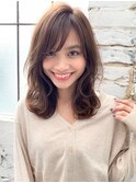 【lond printemps水野】ナチュラルセミディ柔らかベージュカラー