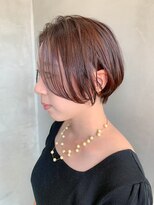 テトヘアー(teto hair)&nbsp;ピンクベージュ、ショートボブ、前下がり、イルミナカラー